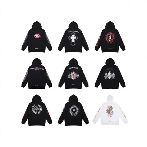Chrome Hearts Graphic Print Streetwear Hoodie Multicolor