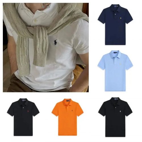 Ralph Lauren RL Classic Fit Mesh Polo Shirt Casual Cotton Polo Shirt Multicolor