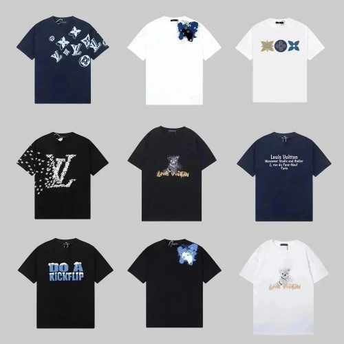 Louis Vuitton LV Graphic Print Cotton T-Shirt Multicolor