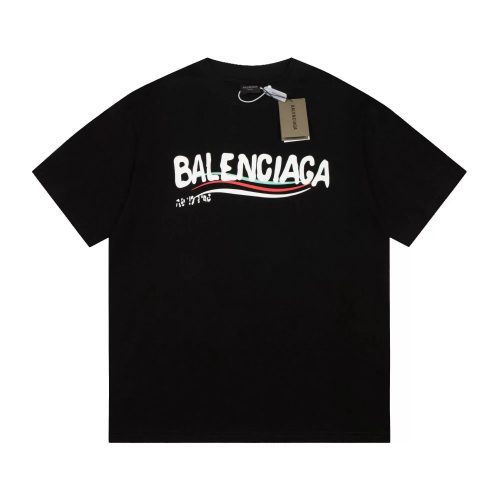 Balenciaga Wave Print Graphic Tee T-Shirt Black