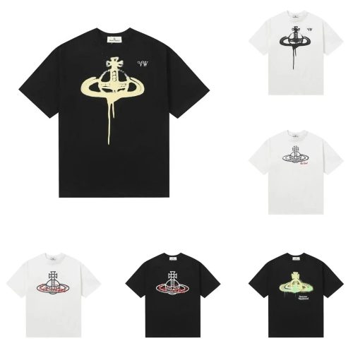 Vivienne Westwood Orb Graphic Cotton T-Shirt Black and White