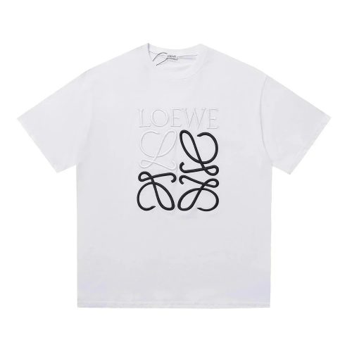 Loewe Anagram Embroidery Cotton T-Shirt White