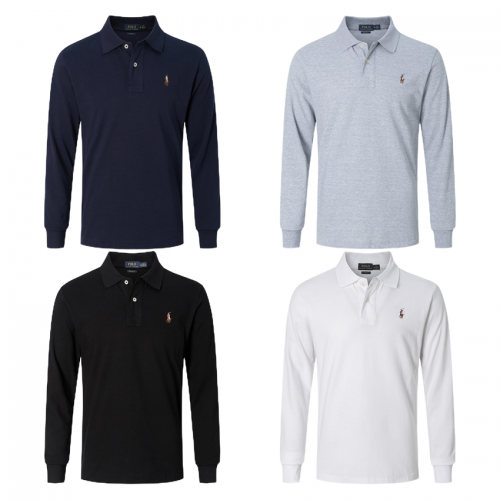 Ralph Lauren Classic Fit Long Sleeve Polo Shirt Cotton Multicolor