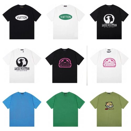 Louis Vuitton LV Graphic Print Cotton T-Shirt Multicolor
