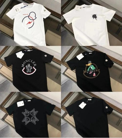 Moncler Graphic Print Cotton T-Shirt Multicolor