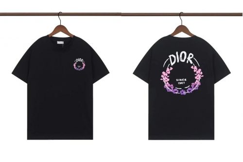 Dior Since 1967 Floral Print Graphic Tee Black