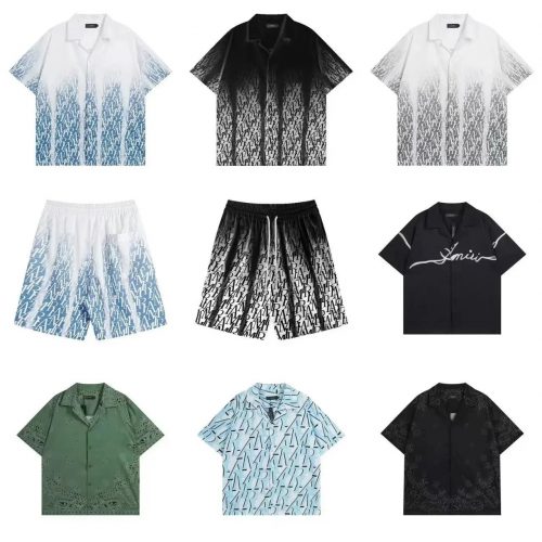 Amiri Monogram Print Casual Button-Down Shirt Multicolor