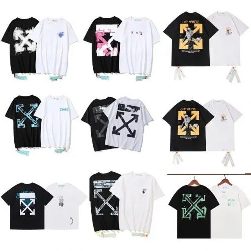 Off-White Graphic Print Streetwear T-Shirt Multicolor