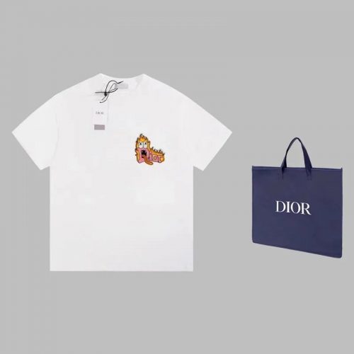 Dior Kaws Graphic Cotton T-Shirt White