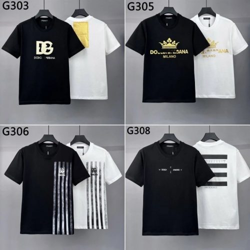 Dolce & Gabbana D&G Graphic Print Cotton T-Shirt Black and White