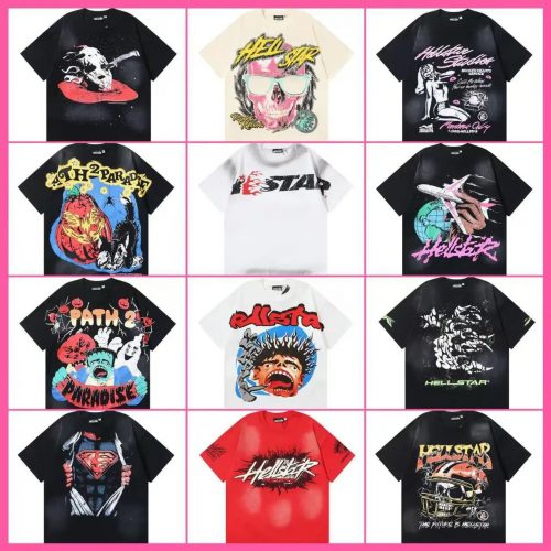 Hellstar Graphic Print Oversized Tee Multicolor