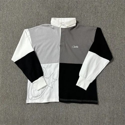 Corteiz Rugby Shirt Colorblock Streetwear Long Sleeve Shirt Multicolor