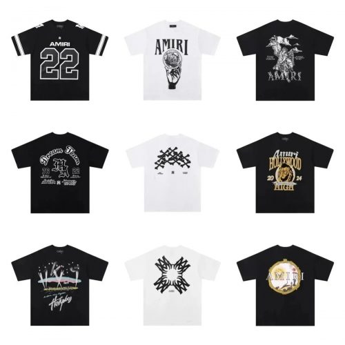 Amiri Graphic Print Oversized Tee Black and White