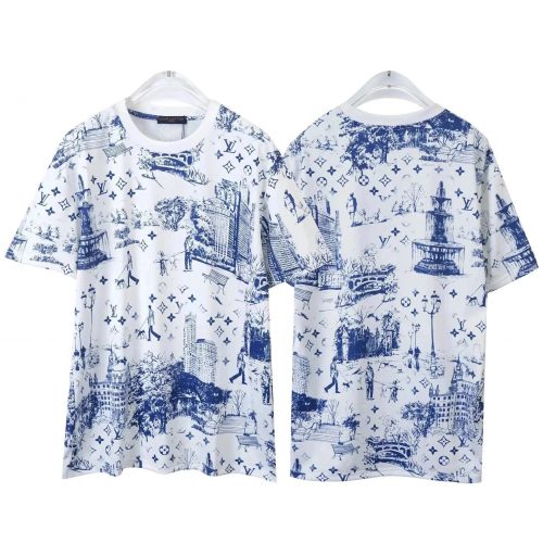 Louis Vuitton LV Toile de Jouy Graphic T-Shirt White and Blue
