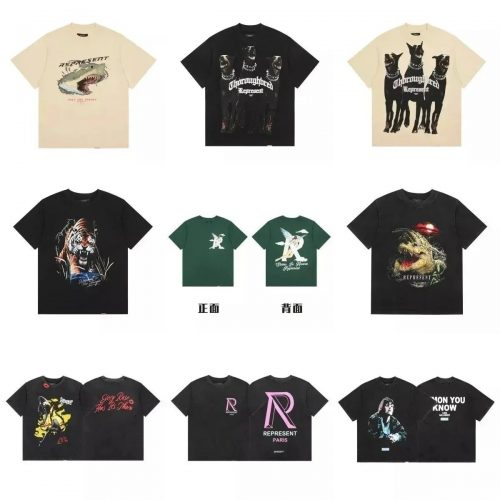 Represent Graphic Print Oversized Tee Multicolor