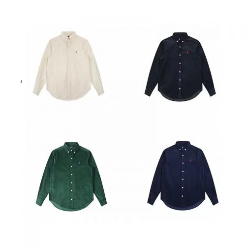Ralph Lauren Corduroy Button-Down Shirt Classic Long Sleeve Shirt Multicolor
