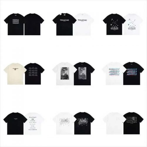 Maison Margiela Graphic Print Cotton T-Shirt Black and White