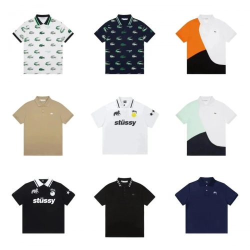 Lacoste and Stussy Casual Polo Shirt Collection Multicolor