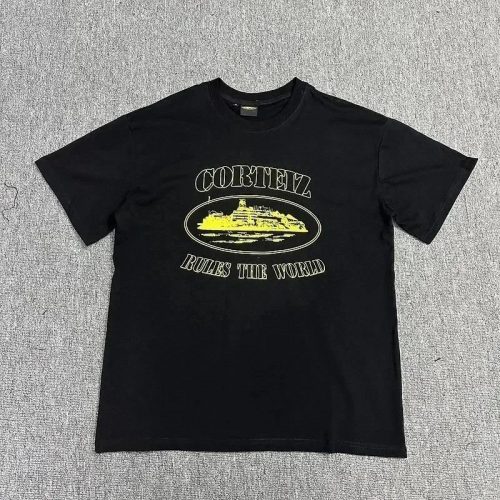 Corteiz Rules The World Graphic Streetwear T-Shirt Black