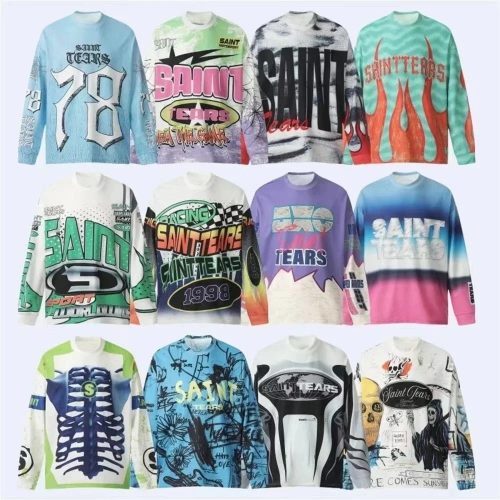 Saint Michael Saint Tears Graphic Long Sleeve T-Shirt Multicolor