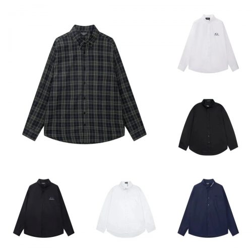 Balenciaga Button-Down Shirt Casual Cotton Long Sleeve Shirt Multicolor