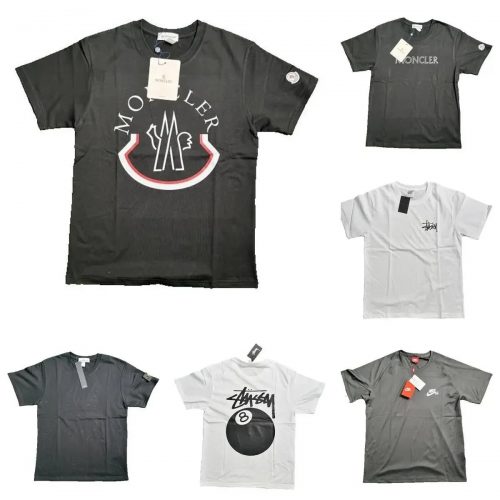 Moncler Graphic Print Cotton T-Shirt Black