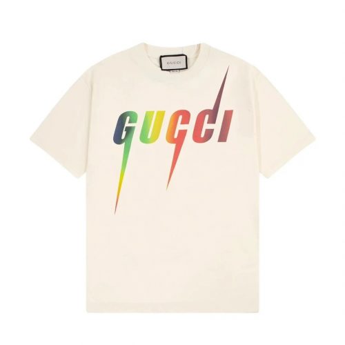 Gucci Rainbow Lightning Print Graphic Tee White