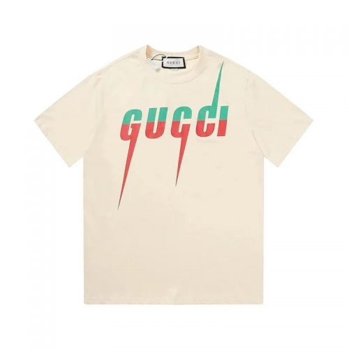 Gucci Blade Print Graphic Tee T-Shirt Beige