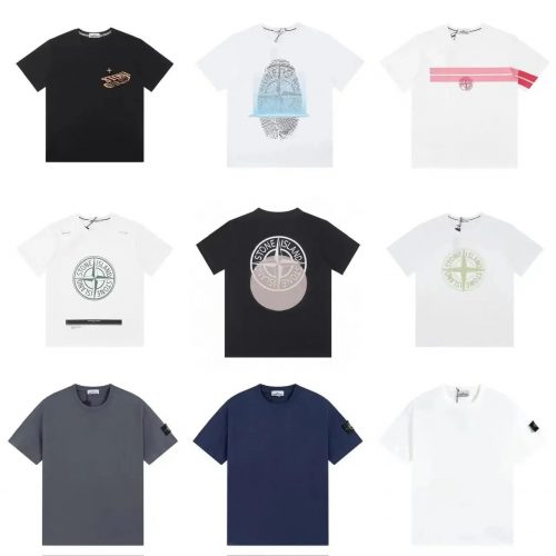 Stone Island Graphic T-Shirt Collection Cotton Casual T-Shirt Multicolor