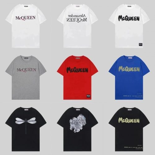 Alexander McQueen AMQ Graphic Print Cotton T-Shirt Multicolor