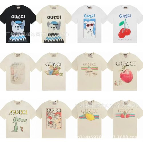 Gucci Graphic Print Cotton T-Shirt Multicolor