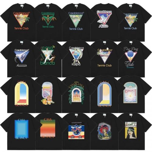 Casablanca Graphic Print Cotton T-Shirt Black