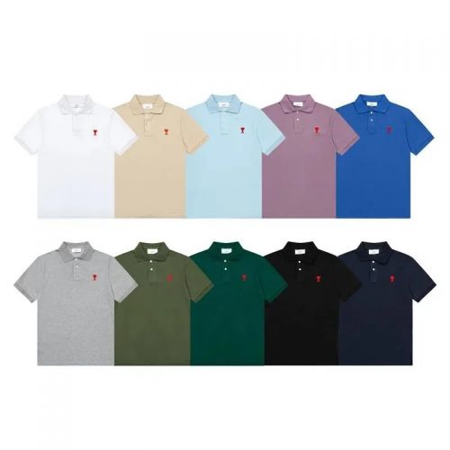 Ami Paris Ami Ami de Coeur Cotton Polo Shirt Multicolor
