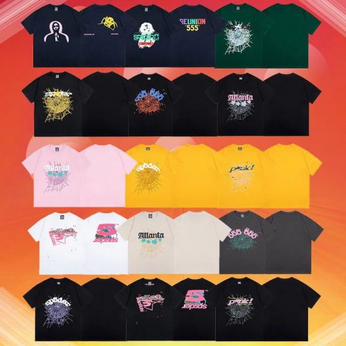Sp5der Graphic Print Streetwear T-Shirt Multicolor
