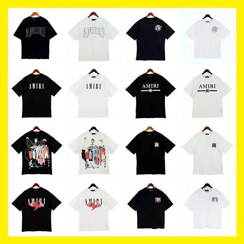 Amiri Graphic Print Cotton T-Shirt Black and White