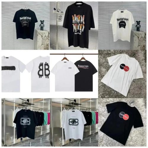 Balenciaga Graphic Print Oversized T-Shirt Multicolor
