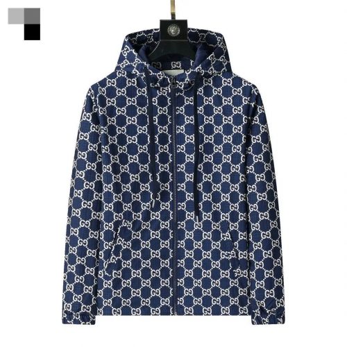 Gucci Monogram Zip-Up Casual Jacket Navy