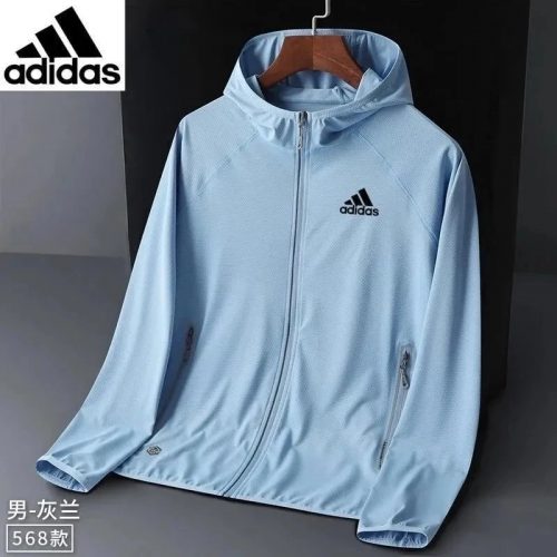 Adidas Lightweight Sun Protection Zip-Up Jacket Blue