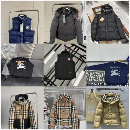 Burberry Check Print Puffer Jacket Beige