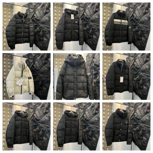 Moncler Striped Puffer Jacket Casual Jacket Black