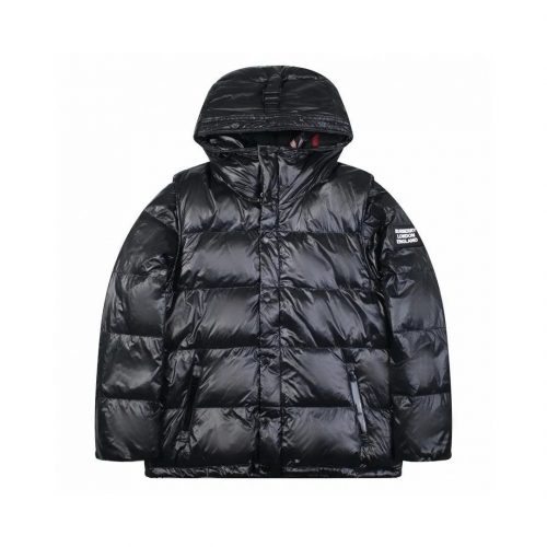 Burberry Down-filled Puffer Jacket Shiny Nylon Coat Black
