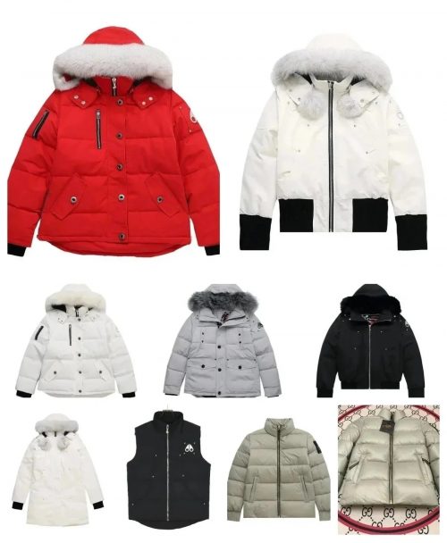 Moose Knuckles Down Jacket Fur Hooded Winter Puffer Jacket Multicolor
