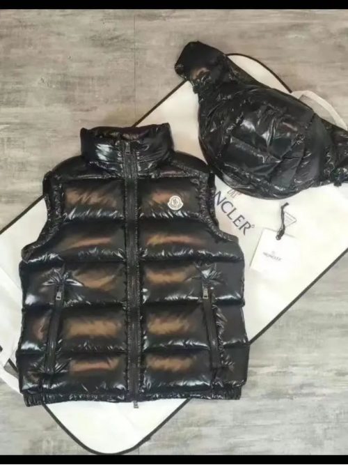 Moncler Gilet Shiny Puffer Vest Black