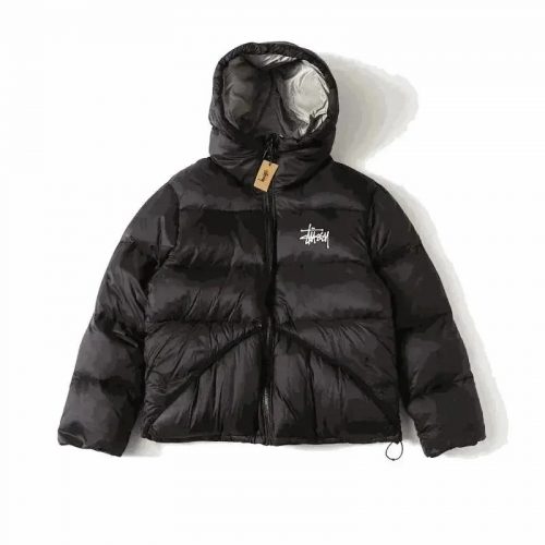 Stussy Puffer Jacket Streetwear Down Jacket Black