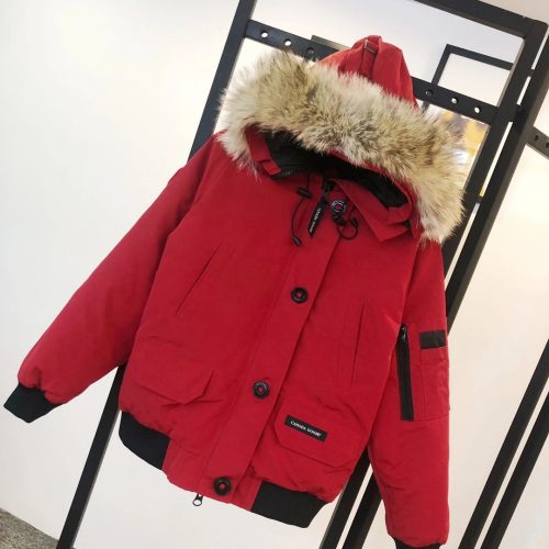 Canada Goose Chilliwack Bomber Fur-Trimmed Puffer Jacket Red