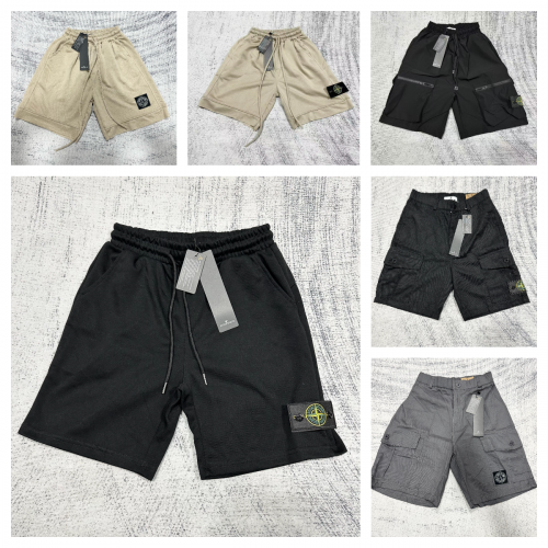 Stone Island Cargo Shorts Casual Streetwear Shorts Black and Beige
