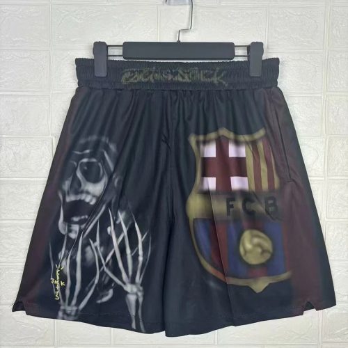 Cactus Jack FC Barcelona Graphic Streetwear Shorts Black