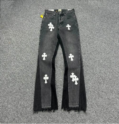 Gallery Dept. La Flare Cross Patch Distressed Jeans Black