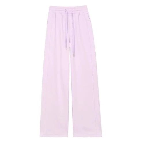 Design Wide Leg Sweatpants Casual Trousers Light Purple