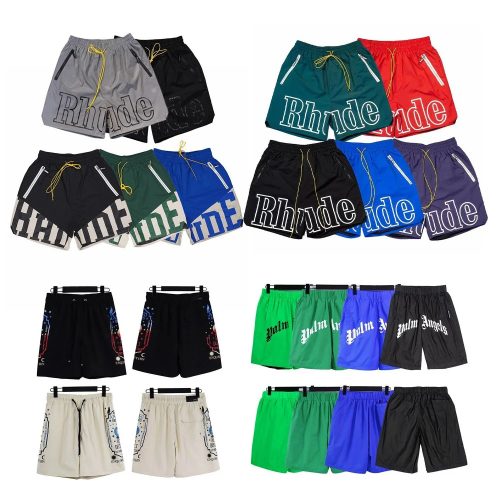 Rhude Logo Print Nylon Shorts Streetwear Casual Multicolor